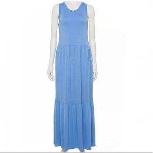 SO Tank Tiered Maxi Dress Drop Waist Blue Size S NWT